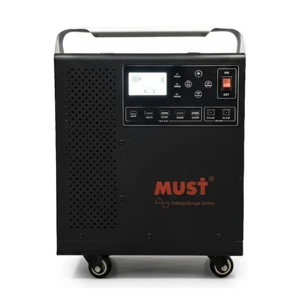 Estação de Energia Solar Portátil MUST HBP18 Series 3000W | Inversor Senoidal Puro com MPPT Integrado