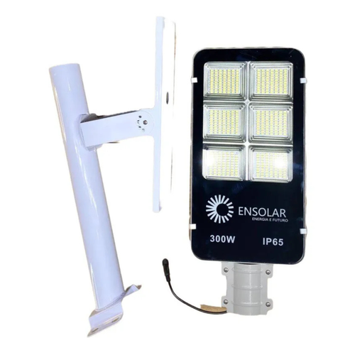 Luminária 300w Solar Led Bat 25 Mah Litio C/ Placa 35w Estrutura Branco 3.2
