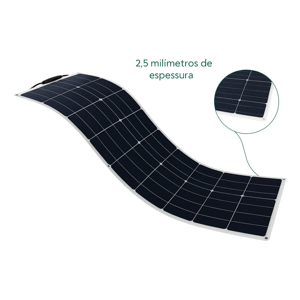 Placa Solar 250w Flexível Painel Monocristalino Era Solar Cor Azul-escuro Voltagem De Circuito Aberto 46v Voltagem Máxima Do Sistema 600v