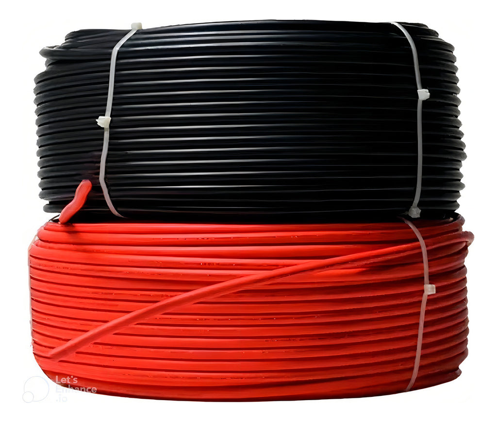 Cabo Solar Fotovoltaico 6mm Vermelho Rolo 100m Pr + 100m Ver Cor Da Cobertura Preto-vernelho Ensolar
