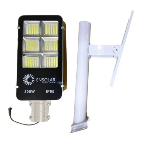 Luminária 300w Solar Led Bat 25 Mah Litio C/ Placa 35w Estrutura Branco 3.2