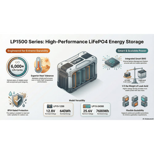 Bateria de Lítio MUST LPI15-24300 25,6V 300Ah LiFePO₄