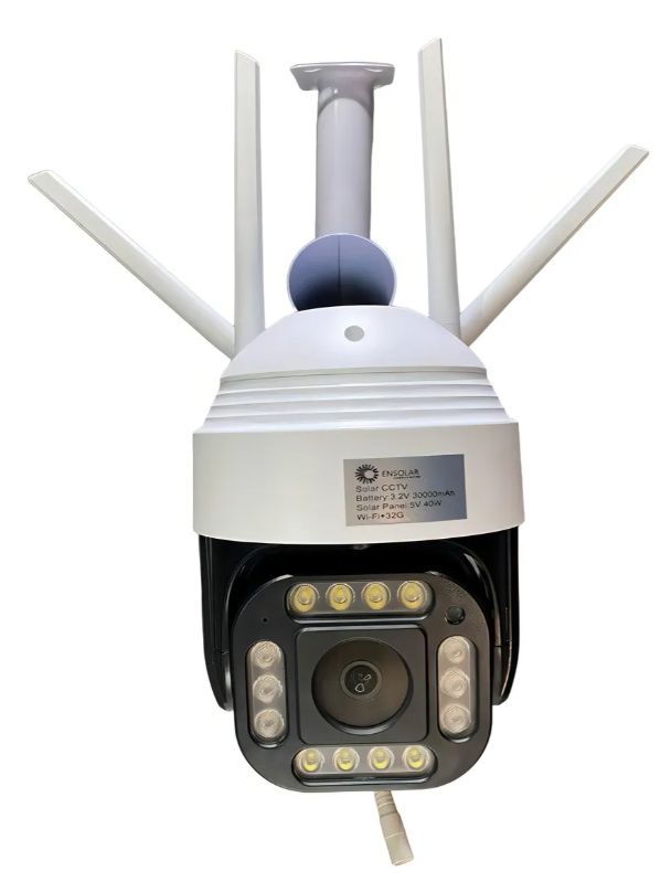 Câmera Segurança Bat Solar 30a Wifi Ip65 Hd 12v C/ Placa 40w Cor Branca