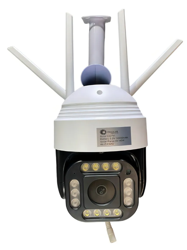 Câmera Segurança Bat Solar 30a Wifi Ip65 Hd 12v C/ Placa 40w Cor Branca