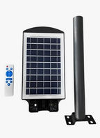 Luminária Refletor Led Solar 30w - Bateria Lítio Preto Branco-frio