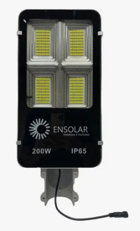 Luminária 200w Solar Led Bat 20 Ah Litio C/ Placa 28w Branco