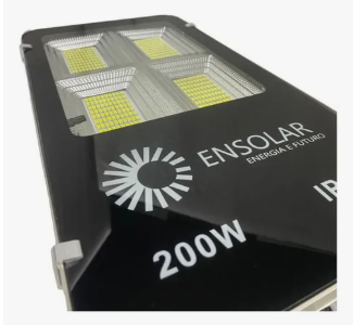 Luminária 200w Solar Led Bat 20 Ah Litio C/ Placa 28w Branco